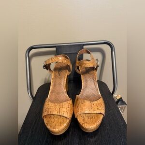Lucky Brand Cork Wedge Sandals Sz 9